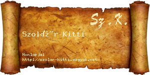 Szolár Kitti névjegykártya